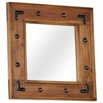 vidaXL Miroir Bois d'acacia massif 50 x 50 cm