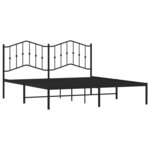 vidaXL Cadre de lit métal sans matelas et tête de lit noir 180x200 cm