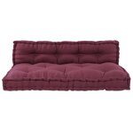 Coussin de canapé palette vidaXL avec support lombaire en tissu rouge
