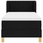 Lit avec sommier et matelas vidaXL Noir 80x200 cm en tissu
