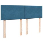 vidaXL Sommier à lattes de lit et matelas Bleu foncé 140x200cm Velours
