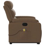 vidaXL Fauteuil de massage inclinable Marron Tissu