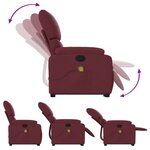 vidaXL Fauteuil inclinable de massage Rouge bordeaux Tissu