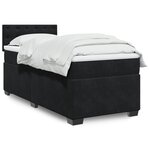 vidaXL Sommier à lattes de lit avec matelas Noir 90x200 cm Velours