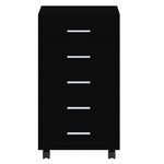 vidaXL Armoire à tiroirs avec roulettes Noir Bois d'ingénierie
