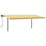 vidaXL Auvent manuel rétractable avec LED 6x3 m Jaune et blanc