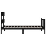 vidaXL Cadre de lit sans matelas noir bois de pin massif