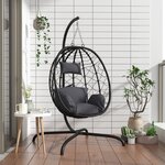 vidaXL Chaise suspendue en forme d'œuf avec coussin Anthracite