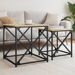 vidaXL Tables basses gigognes 2 Pièces chêne sonoma bois d'ingénierie