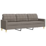 vidaXL Ensemble de canapés 3 Pièces avec repose-pied taupe tissu