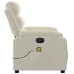 vidaXL Fauteuil inclinable de massage électrique crème velours
