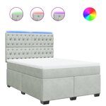 vidaXL Sommier à lattes de lit et matelas Gris clair 160x200cm Velours