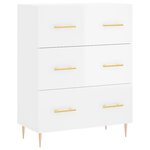 vidaXL Buffet Blanc brillant 69 5x34x90 cm Bois d'ingénierie