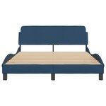 vidaXL Cadre de lit avec tête de lit Bleu 140x190 cm Tissu