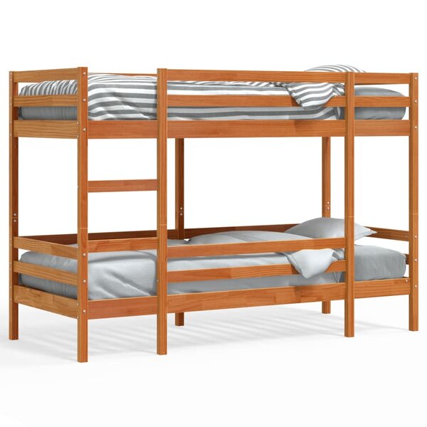 vidaXL Lit superposé sans matelas cire marron 90x190 cm pin massif