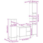 vidaXL Ensemble de meubles de salle de bain 3 Pièces chêne sonoma