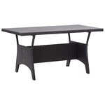 vidaXL Ensemble à dîner de jardin coussins noirs 3 Pièces Résine tressée