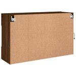 vidaXL Meuble TV mural avec lumières LED chêne marron 98 5x30x60 5 cm