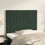 vidaXL Têtes de lit 2 Pièces Vert foncé 100x5x78/88 cm Velours