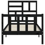 vidaXL Cadre de lit sans matelas noir 100x200 cm bois massif de pin