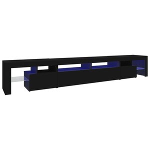 vidaXL Meuble TV avec lumières LED Noir 260x36 5x40 cm