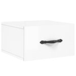 vidaXL Tables de chevet murales 2 Pièces blanc brillant 35x35x20 cm