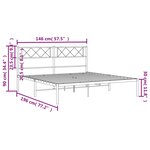 vidaXL Cadre de lit métal sans matelas avec tête de lit noir 140x190cm