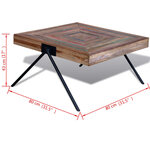 vidaXL Table basse avec pieds en V Bois de teck recyclé