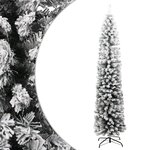 vidaXL Sapin de Noël artificiel mince flocon de neige vert 240 cm PVC