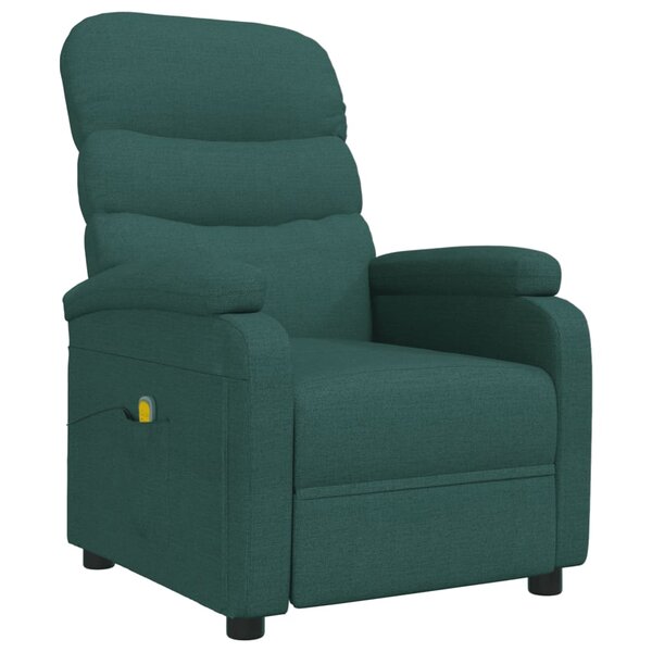vidaXL Fauteuil de massage Vert foncé Tissu