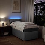 vidaXL Sommier à lattes de lit avec matelas Gris clair 100x200cm Tissu