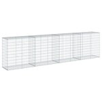 vidaXL Panier gabion avec couvercle 400x50x100 cm fer galvanisé