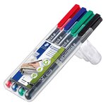 Etui de 4 marqueurs LUMOCOLOR permanents 318F 0 6 mm Assortis STAEDTLER
