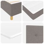 vidaXL Lit à sommier avec matelas taupe simple en tissu
