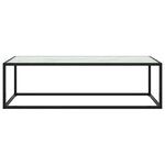 vidaXL Table basse Noir avec verre marbre blanc 120x50x35 cm
