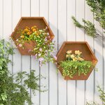 vidaXL Jardinières murales 2 Pièces Rouillé Acier corten 46x10x40 cm