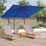 vidaXL Parasol de Patio Bleu azur Aluminium  Polyester 3m