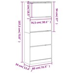 vidaXL Armoire à chaussures 4 tiroirs rabattables sonoma gris