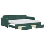 vidaXL Lit de jour avec gigogne et tiroirs vert foncé 80x200cm velours