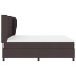 Lit Box Spring vidaXL avec Matelas Marron Foncé 180x200 cm Tissu