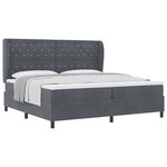 vidaXL Lit à ressorts avec matelas gris foncé 200x200 cm en velours
