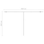 vidaXL Auvent manuel rétractable sur pied 450x300 cm Jaune et blanc