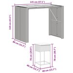 vidaXL Ensemble de bar de jardin 7 Pièces avec coussins gris poly rotin