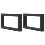 vidaXL Supports d'étagères pour lavabo 2 Pièces noir rectangulaire acier