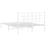 vidaXL Cadre de lit métal sans matelas et tête de lit blanc 140x190 cm
