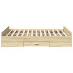 vidaXL Cadre de lit avec tiroirs sans matelas chêne sonoma 120x200 cm