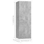 vidaXL Meuble TV Gris béton 30 5x30x90 cm Bois d’ingénierie