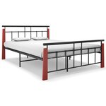 vidaXL Cadre de lit sans matelas métal bois de chêne massif 140x200 cm
