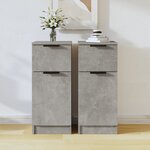 vidaXL Buffets 2 Pièces Gris béton 30x30x70 cm Bois d'ingénierie
