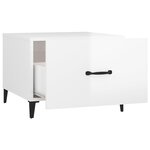 vidaXL Tables basses avec pieds métal 2 Pièces Blanc brillant 50x50x40 cm